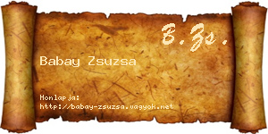 Babay Zsuzsa névjegykártya